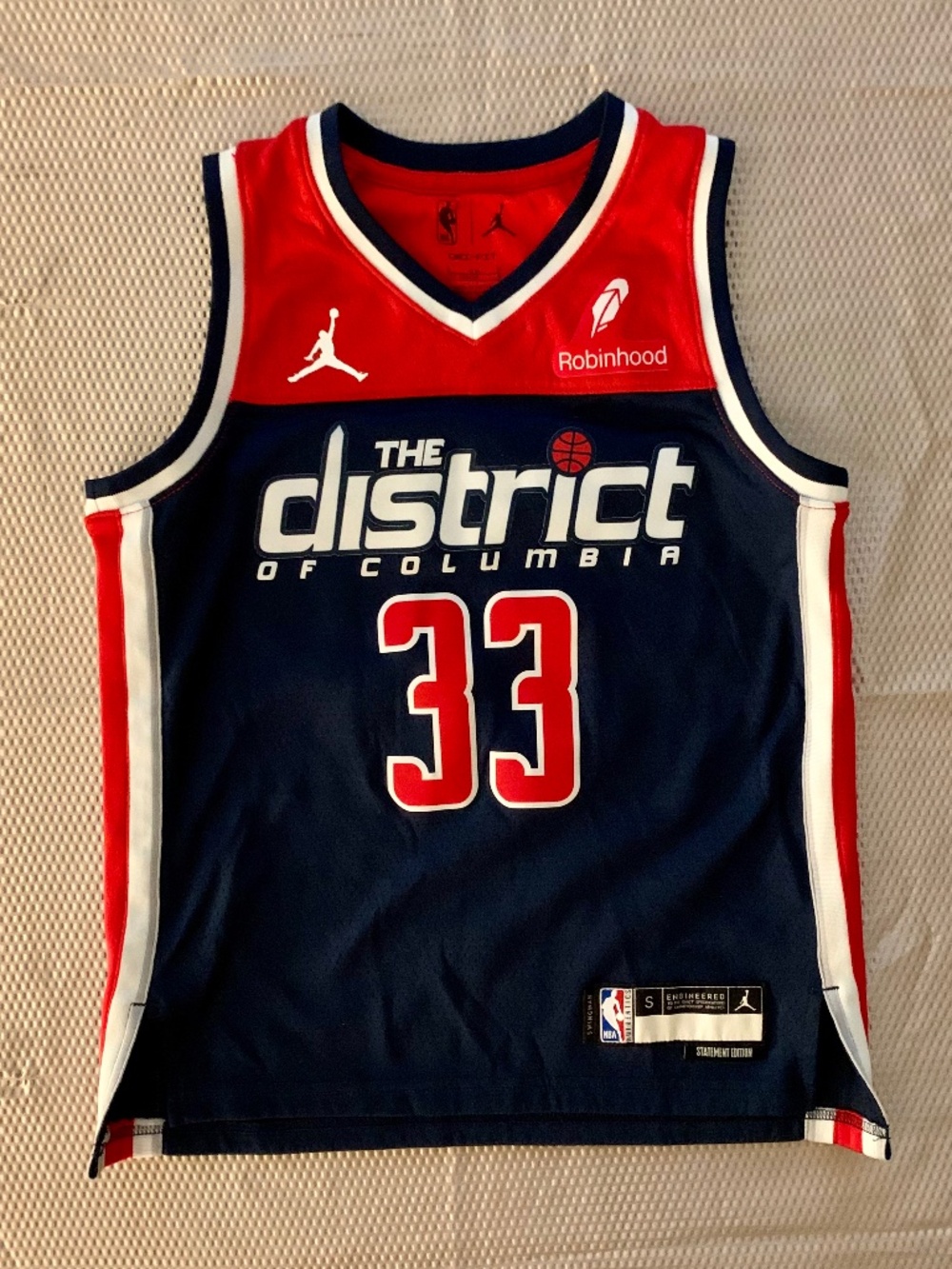 Jordan Kyle Kuzma #33 Wizards District Swingman Jersey Boys S